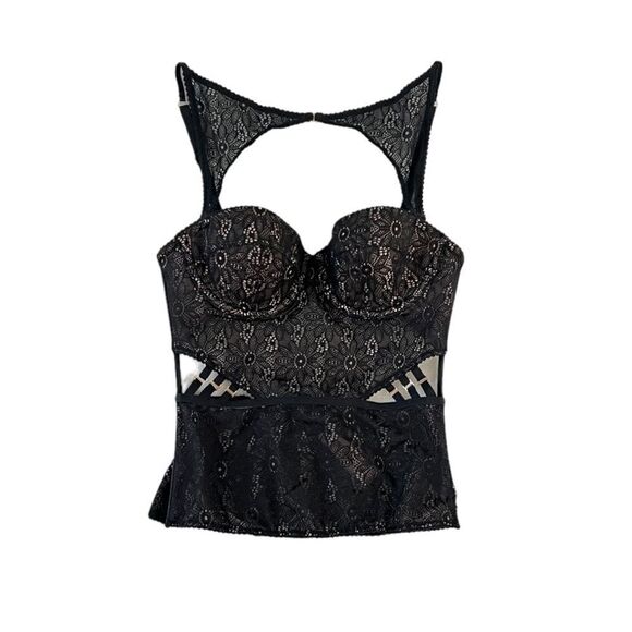 Victoria’s Secret Lace Bustier Corset Black NEW Size 32B - Picture 1 of 7